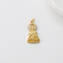 Load image into Gallery viewer, Cubic Heart Charms, Gold Buddha Pendant, 18K Gold Plated CZ Pave Charms, Bracelet Necklace Making Pendants, Jewelry Findings