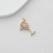 Cargar imagen en el visor de la galería, Dijes para copas de vino con pavé de circonitas, dijes para vasos de jugo, colgante chapado en oro de 18 quilates, fabricación de pulseras y collares, accesorios de joyería S1356