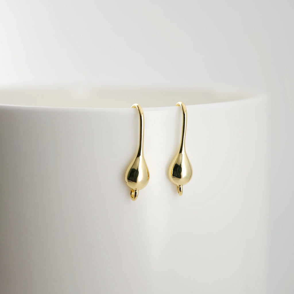 Fish Hooks, 18K Gold Plated Ear Wires, Gold Earring Earring Hooks, Ear Wires for Jewelry Making D0168