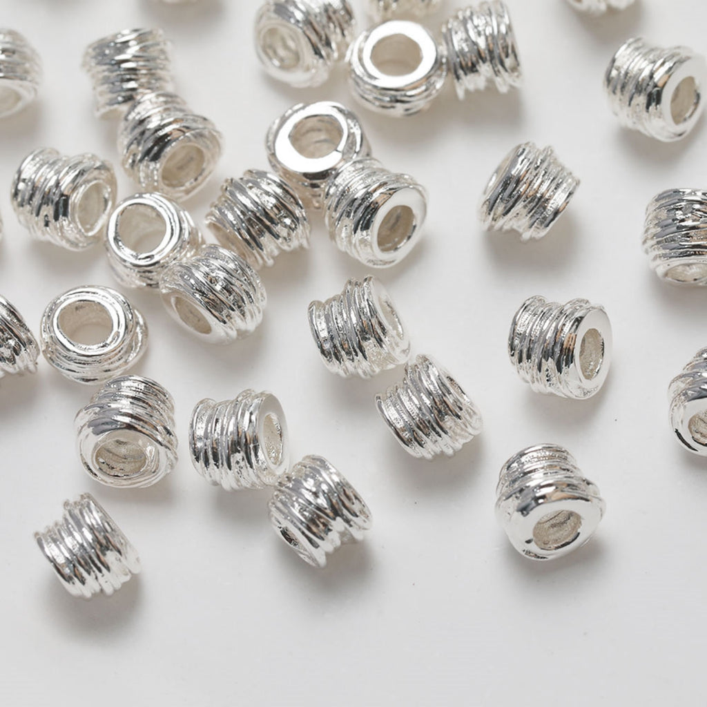 Irregular Winding Spacer Beads, 14K Gold/Silver Plated, Cylindrical Beads, Dainty Earring Making Beads, Jewelry Finding GZ369