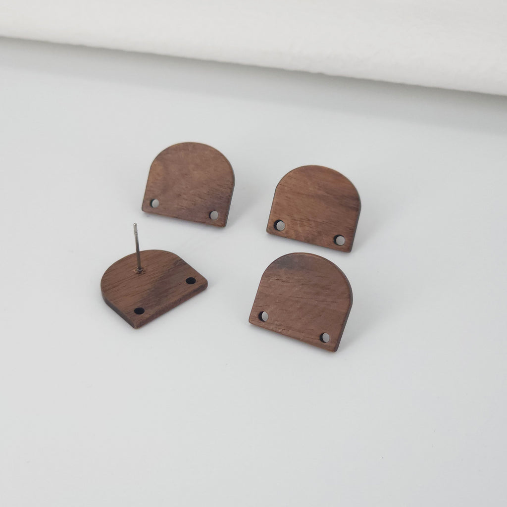 أقراط خشبية من 4 قطع، أقراط خشبية شبه منحرفة للنساء، مصنوعة من خشب الجوز المعاد تدويره، خالية من النيكل، أقراط هندسية مميزة، رقم المنتج JT974