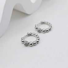 Load image into Gallery viewer, 18K Gold Plated Round Beads Hoop Earring, Huggie Hoops Earring Parts, Spring Ear Hoops, 14.7*13mm, hoop earrings S1245