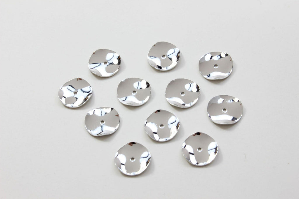 10pcs Round Spacer Beads, 10mm, 12mm, 14K Gold/Silver Plated, Dainty Earring Making Beads, Jewelry Finding GZ158