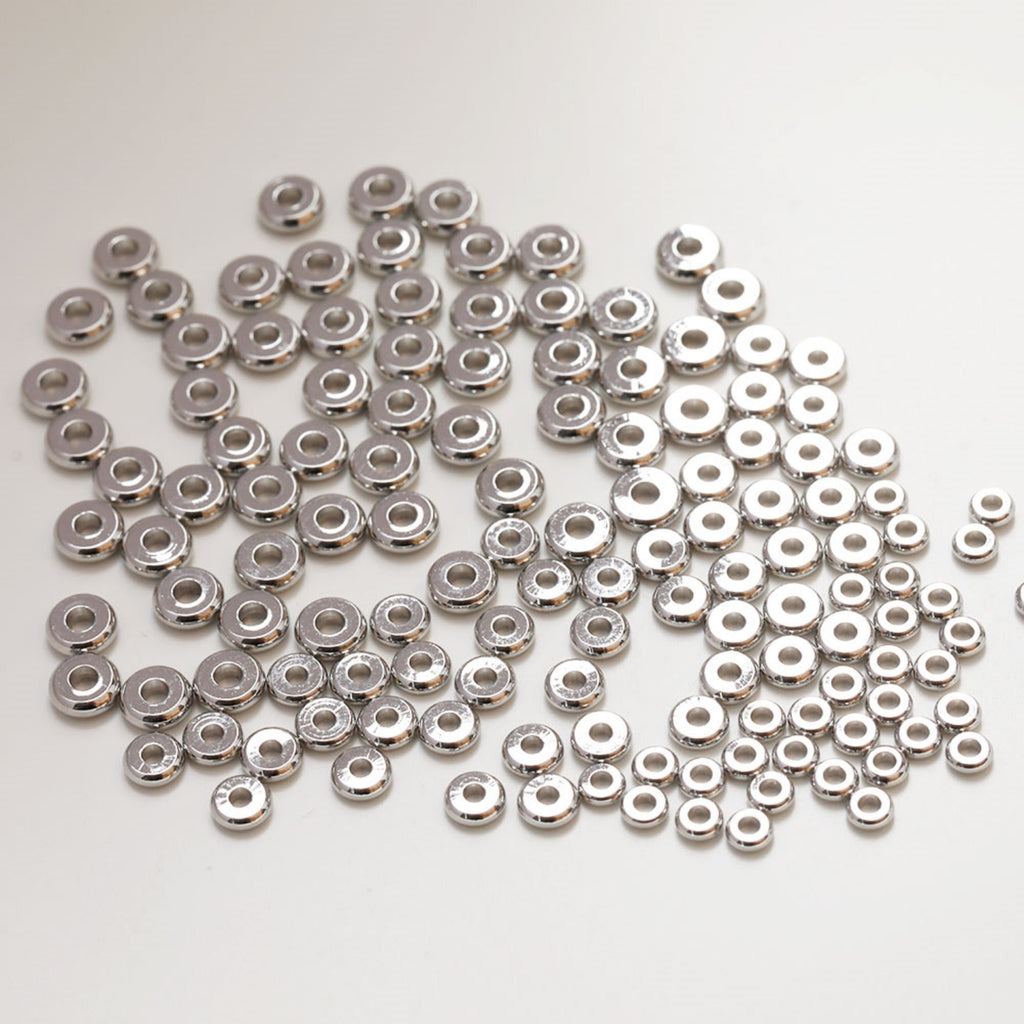 20pcs- 14K Gold Donut Spacer Beads, Tone Rondelle Spacer Beads, 4mm,5mm,6mm, Bracelet Making, Jewelry Finding SC022