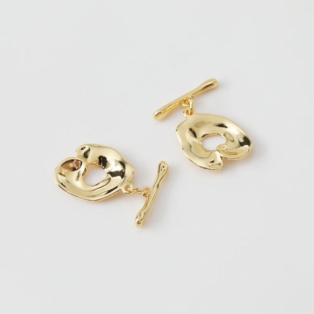 Irregular OT Toggle Clasps, One Set, 14K Gold Plated OT Buckle, 14k Gold/Silver, Necklace Closure, Connectors Clasps ZZ044