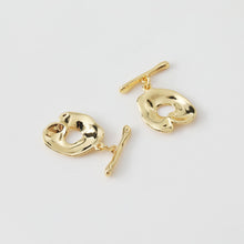Load image into Gallery viewer, Irregular OT Toggle Clasps, One Set, 14K Gold Plated OT Buckle, 14k Gold/Silver, Necklace Closure, Connectors Clasps ZZ044