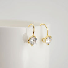 Cargar imagen en el visor de la galería, Alambres para pendientes chapados en oro de 18 quilates, ganchos redondos con pavé cúbico, sin níquel, ganchos para pez, alambres para bisutería D0170