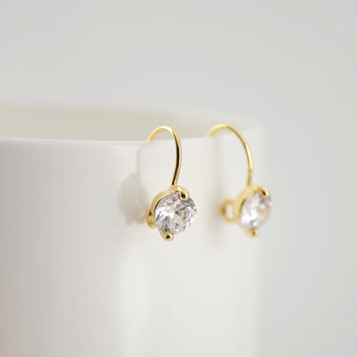 18K Gold Plated Ear Wires, Round Cubic Pave Earring Hooks, Nickel Free, Fish Hooks, Ear Wires for Jewelry Making D0170