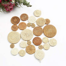 Load image into Gallery viewer, 4PCS Rattan Weaving Circular Weave Earring Findings, Boho earring making, Vacation Style Hawaii Handmade Earring Finding BS007