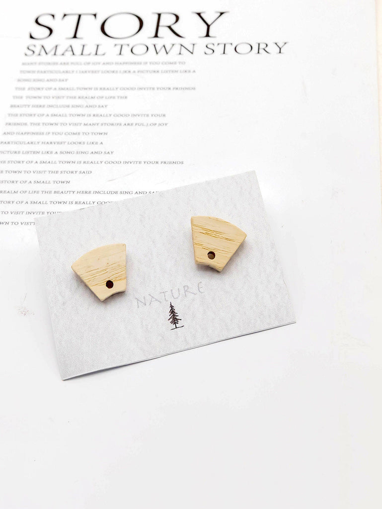 4PCS Wood Earrings, Trapezium Wooden Earrings for women, Nickel Free, Boho Wood Earring Finding JT927
