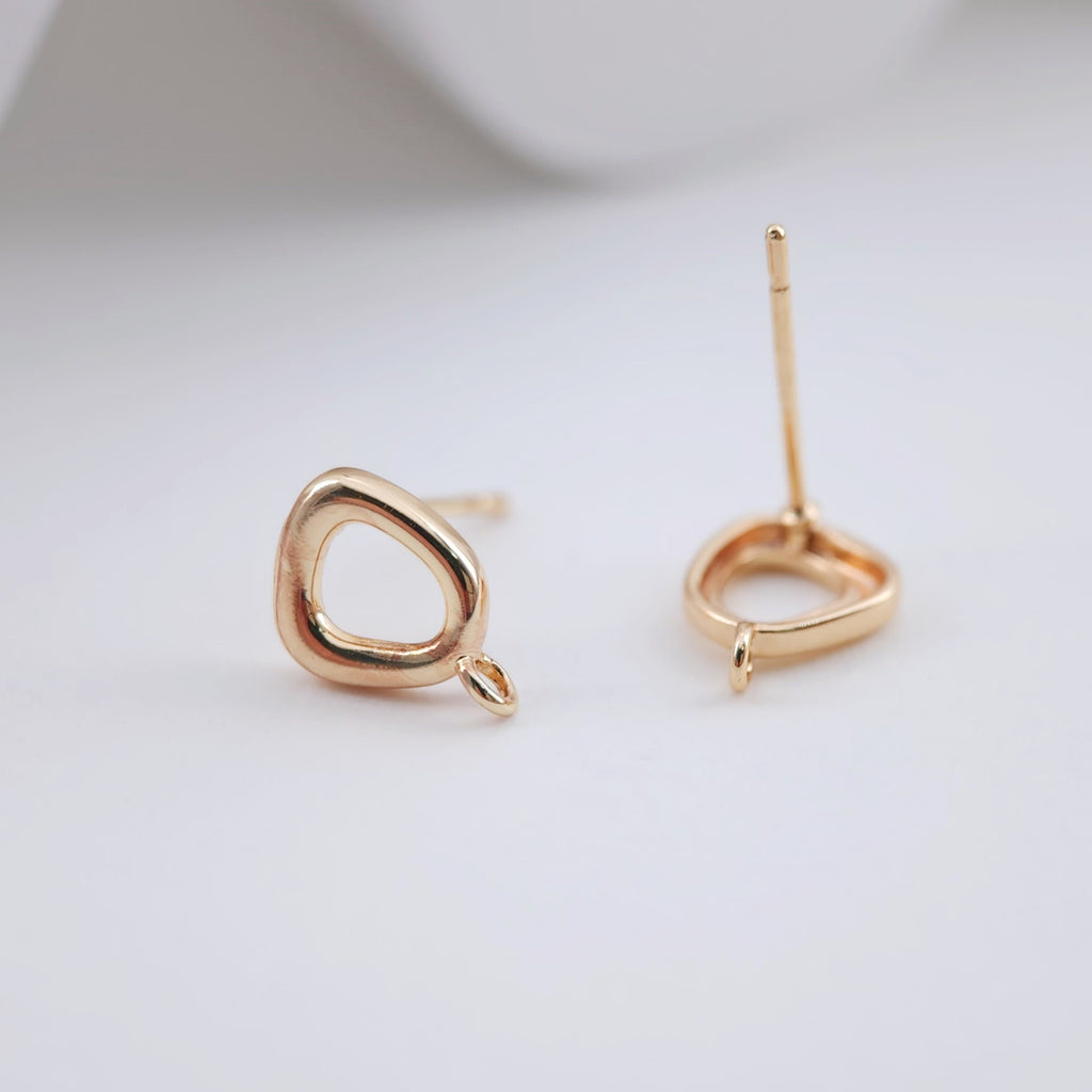 4pcs Irregular Ear Post With Loop, S925 Silver Ear Pin Nickel Free Earrings, Geometric Ear Stud, Hypoallergenic Earring Findings ZX245