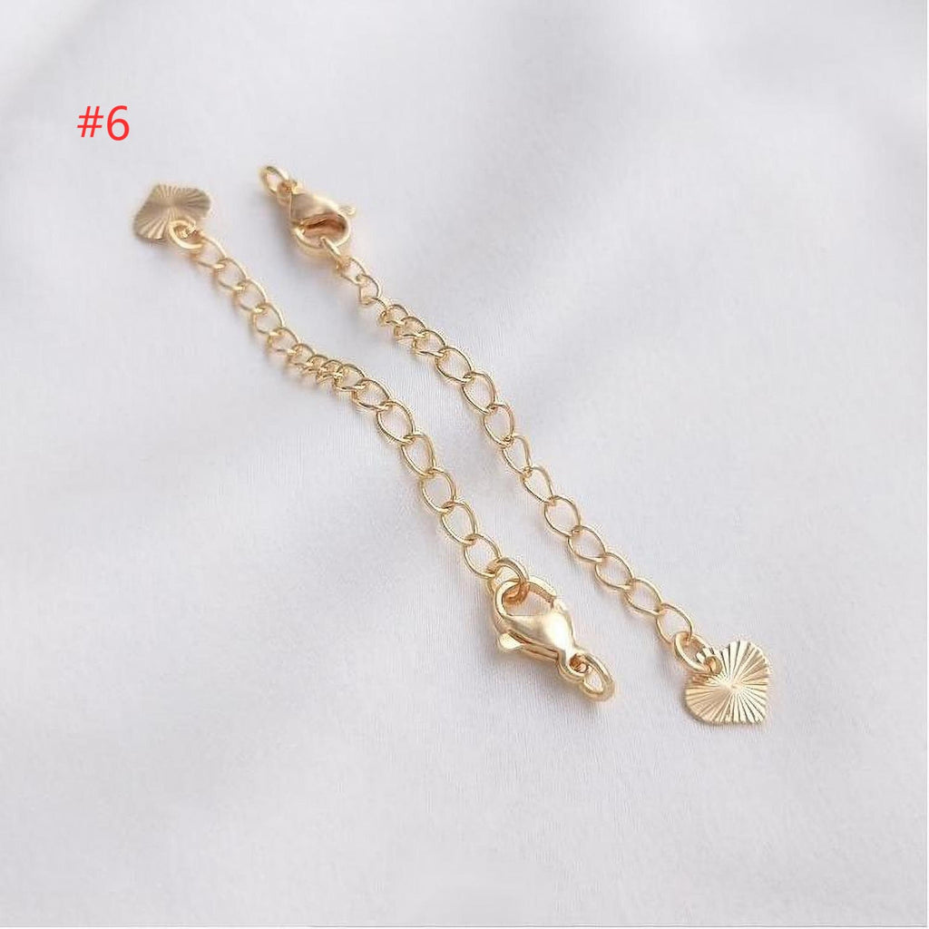 10PCS Extender Chain with Lobster Claw Clasps 65mm, 14K Gold Plated Necklace Bracelet Making Findings YY005