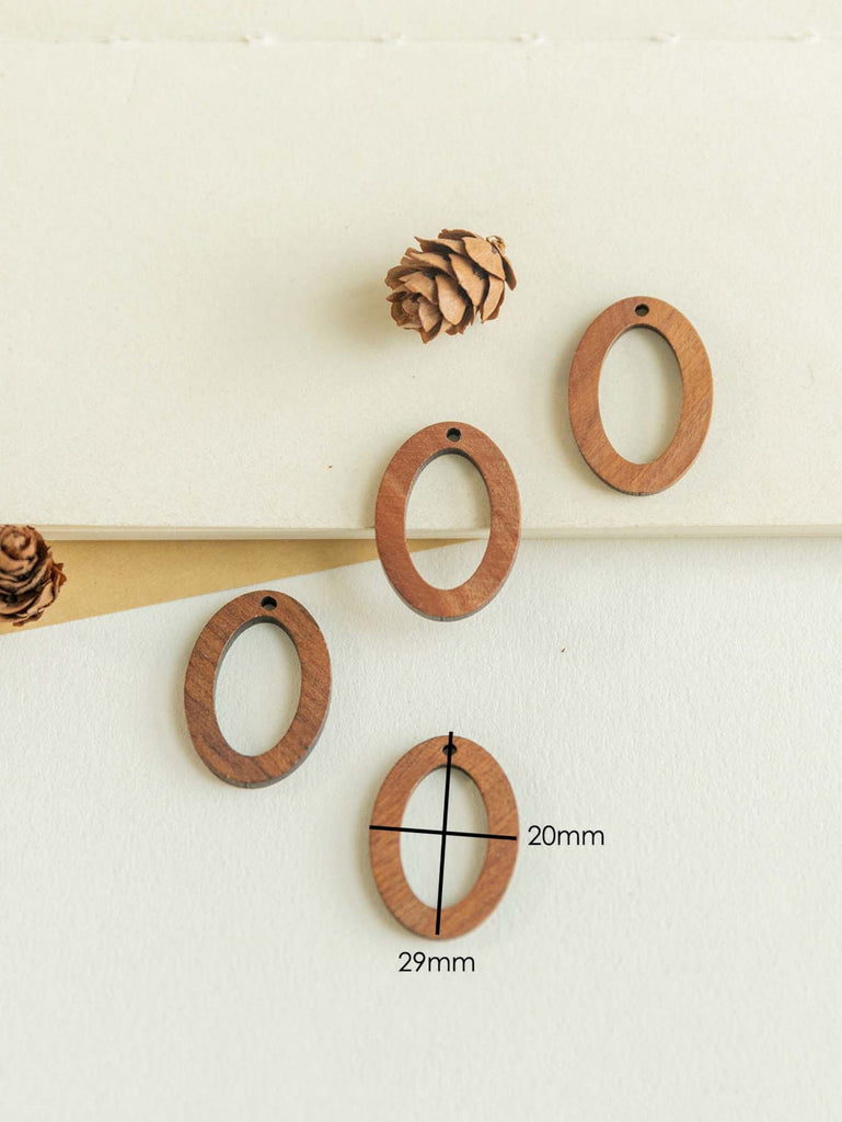 10PCS Over Openwork Geometric Wooden Pendant, Necklace Making Findings JT088