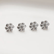 Cargar imagen en el visor de la galería, Pendientes de aro con forma de flor y aro, de plata S925, sin níquel, de oro y plata, hipoalergénicos, JG072