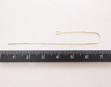 تحميل الصورة إلى عارض المعرض، 10 قطع - أقراط مطلية بالذهب عيار 14 قيراطًا، أقراط بخيط 65 مم، سلك سلسلة بيضاوي مع حلقة، أقراط سلسلة، Z055