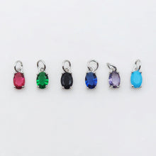 Load image into Gallery viewer, Crystal Tiny Oval Charms, 9 Color Crystal You Choose, 18K Gold/Silver Plated Oval Pendant, Jewelry Findings S20529