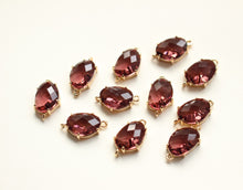 Load image into Gallery viewer, 10pcs Irregular Shape Crystal Connector, Glass Connector, Glass Pendant, 18K Gold Plated, Jewelry Findings GZ425-F273