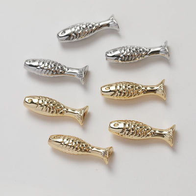 Fish Beads, Spacer Beads, 23mm, 14K Gold/Silver Plated, Bracelet Necklace Making Jewelry Finding GZ359