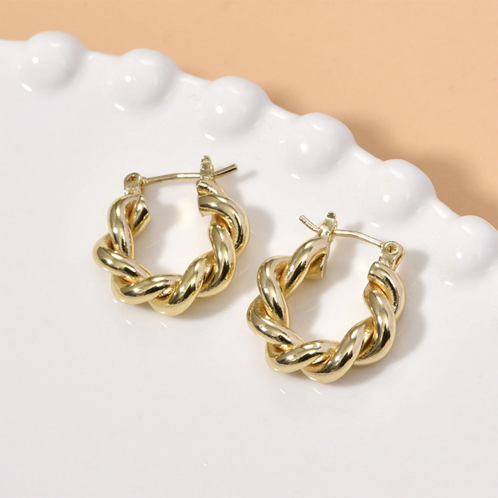 14K Gold Plated Twist Hoop Earring, Huggie Hoops Earring Parts, Spring Ear Hoops,  Hoop earring  for Jewelry Making LL230