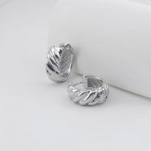 Load image into Gallery viewer, Gold Round Pleated Ear Hoops, 18K Gold/Silver Plated Leverback Earrings, Huggie Hoops Earring D0569