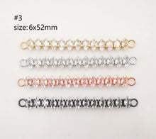 Load image into Gallery viewer, Cubic Tennis Connector, 18K Gold Plated CZ Pave Tennis Pendant, 50mm in length, Bracelet Making Charm, Jewelry Findings S1085