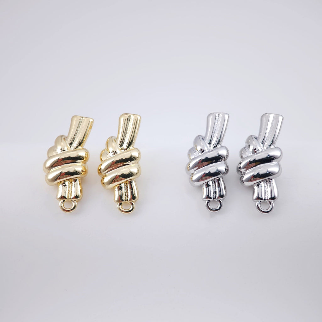 Pendientes con nudo, pendientes dorados con aro, hipoalergénicos, accesorios para pendientes, materiales hechos a mano D0049