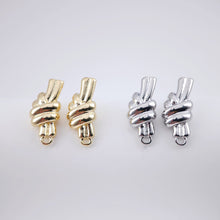 Cargar imagen en el visor de la galería, Pendientes con nudo, pendientes dorados con aro, hipoalergénicos, accesorios para pendientes, materiales hechos a mano D0049