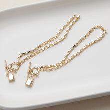 Load image into Gallery viewer, Unfinished Box Chain With Lock OT Clasp, Bracelet Making Chain, 14K Gold, Silver, White, Necklace Making Chian, Jewelry Findings JG038