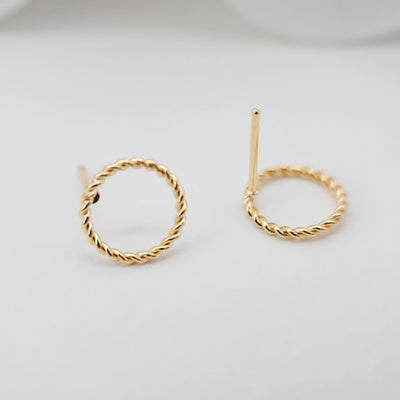 10pcs 14K Gold Round Post With Loop, Openwork Round Stud Earring Nickel Free, 10mm, Hypoallergenic Earring Findings ZX076