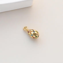 Load image into Gallery viewer, Small Jumbo Egg Pendant, Stripes Egg, 18K Gold Plated, Bracelet Necklace Pendnats, Jewelry Findings S1330