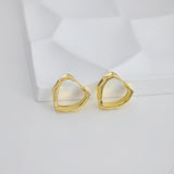 Heart Shape Ear Hoops, Gold Hoops, 21.7mm, 18K Gold Plated Leverback Earrings, Huggie Hoops Earring D0566