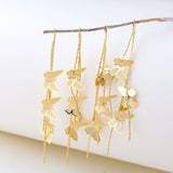 Gold Butterfly Tassels, 18K Gold Plated Butterfly Dangle, Earring Making Charm, Jewelry Findings BY051-ZX7031
