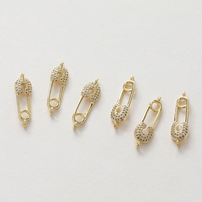 موصل دبوس أمان دانيتي، قلادة دبوس، أقراط مطلية بالذهب/الفضة عيار 14 قيراطًا، نتائج صنع المجوهرات JG010