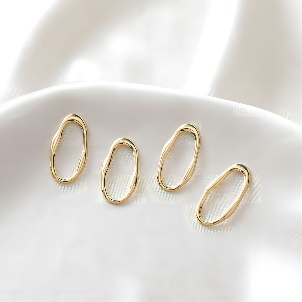 5pcs Oval Closed Jump Ring, 14K Shiny Gold/Silver Plated Jump Ring Connectors 24x13mm for Jewelry Making Supply JH020