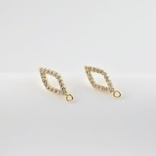 تحميل الصورة إلى عارض المعرض، أقراط على شكل معين من الزركونيوم المكعب، مطلية بالذهب، مزودة بحلقة، مضادة للحساسية، مصنوعة يدويًا، أدوات صنع أقراط بنفسك D0279