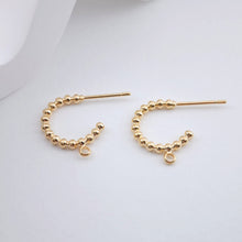 Cargar imagen en el visor de la galería, Pendientes de cuentas en forma de C, chapados en oro de 18 quilates con aro, accesorios para pendientes DIY, materiales para pendientes hechos a mano ZX238