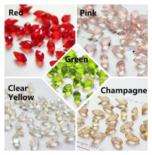 Load image into Gallery viewer, Teardrop Cut Faceted Glass Beads, Drop Beads, 12x6mm, Crystal Glass Loose Beads for Jewelry Making, DIY Beads Finding GZ018