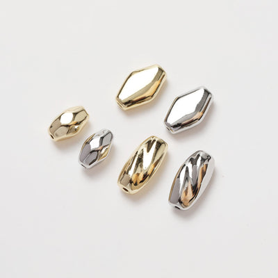 Rice spacer beads, 14K gold plated, necklace and earrings making beads, jewelry findings SC002