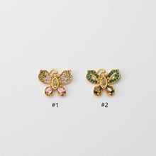 Load image into Gallery viewer, CZ Pave Butterfly Charms, Zircon Insect Charms, 18K Gold Plated Charms, For Bracelet And Earrings Making, Jewelry Findings S1455