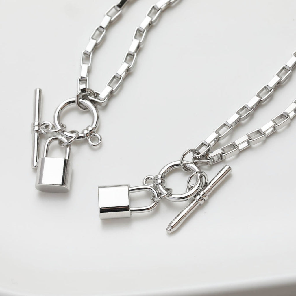 Unfinished Box Chain With Lock OT Clasp, Bracelet Making Chain, 14K Gold, Silver, White, Necklace Making Chian, Jewelry Findings JG038