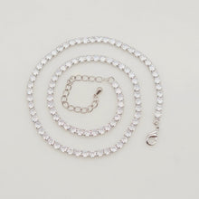 Load image into Gallery viewer, Rainbow Tennis Necklace, Tennis Chocker, 18K gold/Silver, 3mm, Adjustable, Finish Crystals Chain, READY TO WEAR S20319