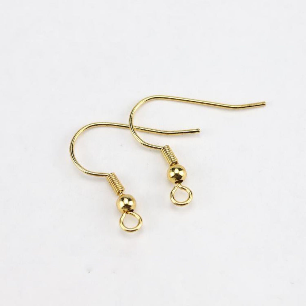 20 anzuelos de 18 mm chapados en oro de 18 quilates para pendientes, para bisutería, S836-ZX7015