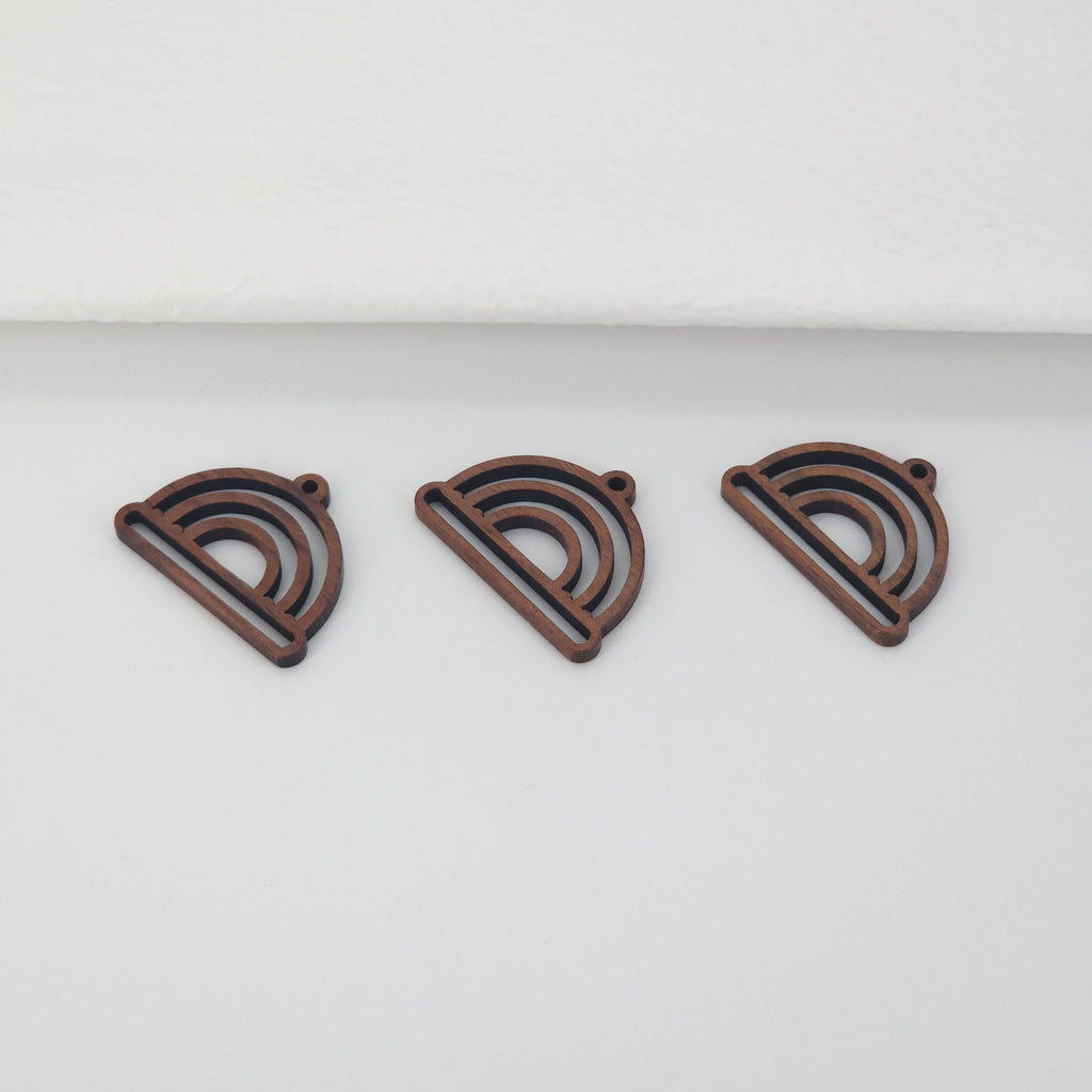 10PCS  Geometric Shape Wood Charms, Wooden Pendant, Reclaimed Walnut Wood, Geometric Statement Wood Earrings Diy Ideas JT975