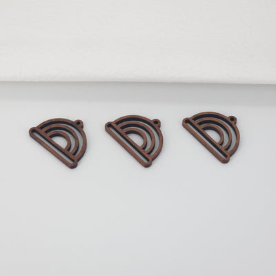 10PCS  Geometric Shape Wood Charms, Wooden Pendant, Reclaimed Walnut Wood, Geometric Statement Wood Earrings Diy Ideas JT975