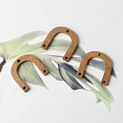 2PCS Arches Geometric Charm, Wooden Pendant, Necklace Making Findings JT047