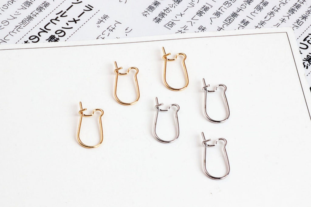 20pcs- Hoop Earring Finding, 20mm, 30mm, 14K Gold Plated Nickel Free Oval Earring Hoops, DIY Earring Charms, Earring Making Findings Z087