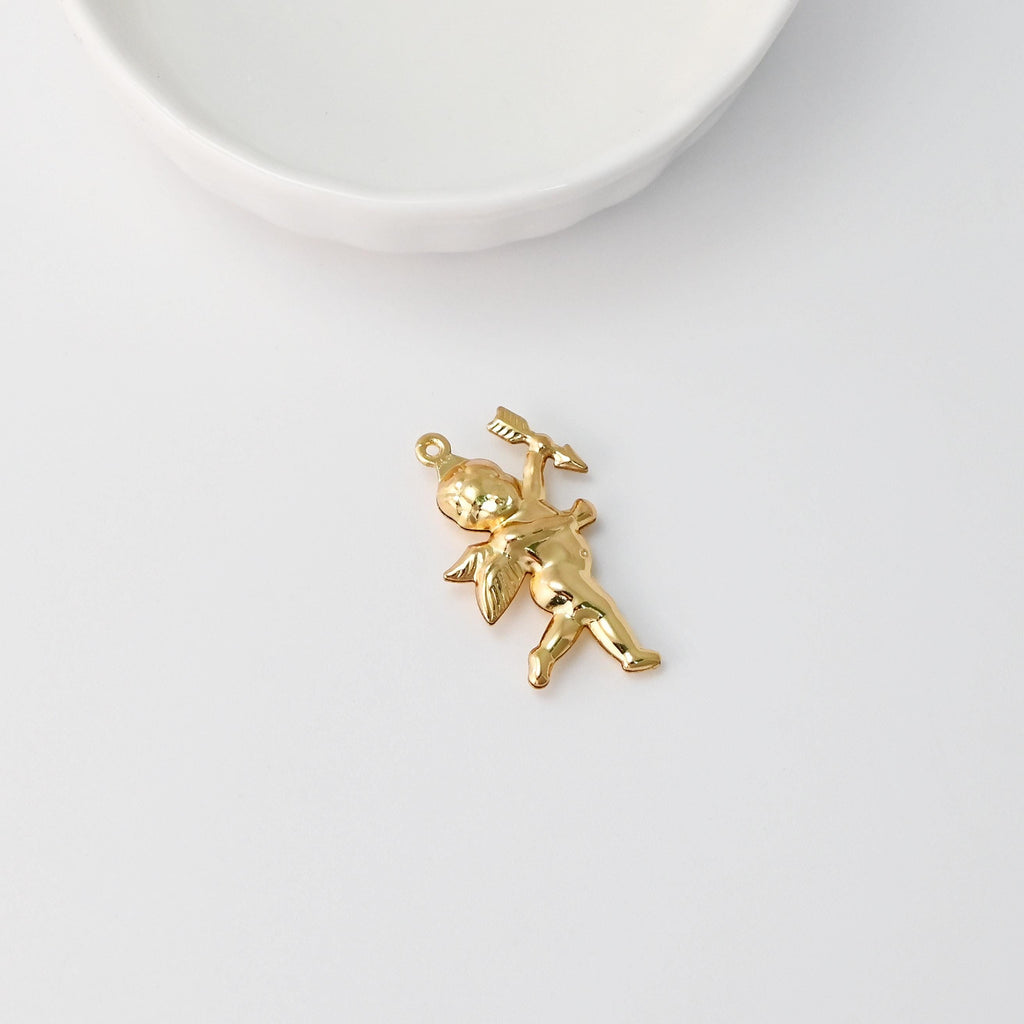 Gold Angel Charms, 18K Gold Plated Angel pendants for Necklace and Bracelet, Jewelry Findings