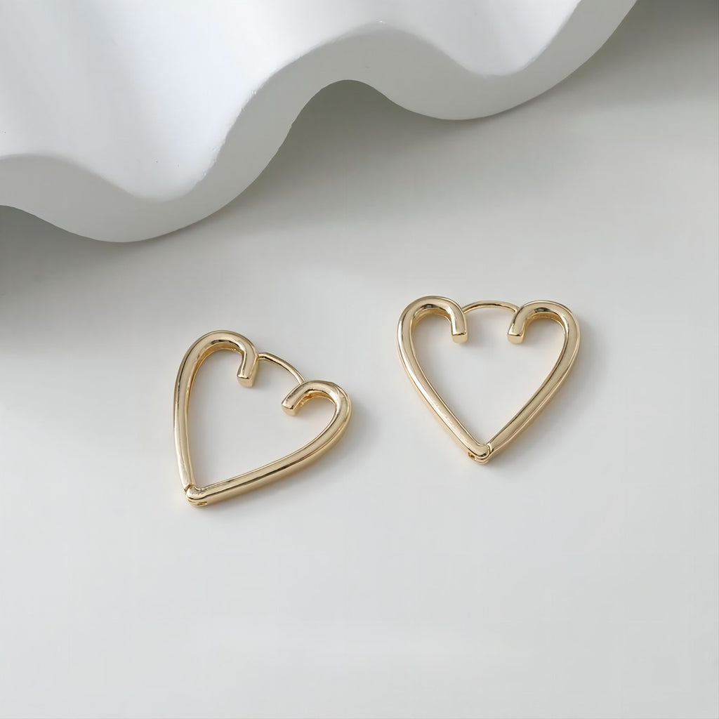 Heart Hoop Earring, S925 Silver Ear Pin, Huggie Hoops Earring Finding, Heart Ear Hoops, 17mm, 22mm, hoop earrings GE033