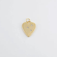 Load image into Gallery viewer, Heart Charms, Star Clear Cubic Charm,  18K Gold Plated CZ Pave Love Pendant, Necklace Making Pendants, Jewelry Findings S315