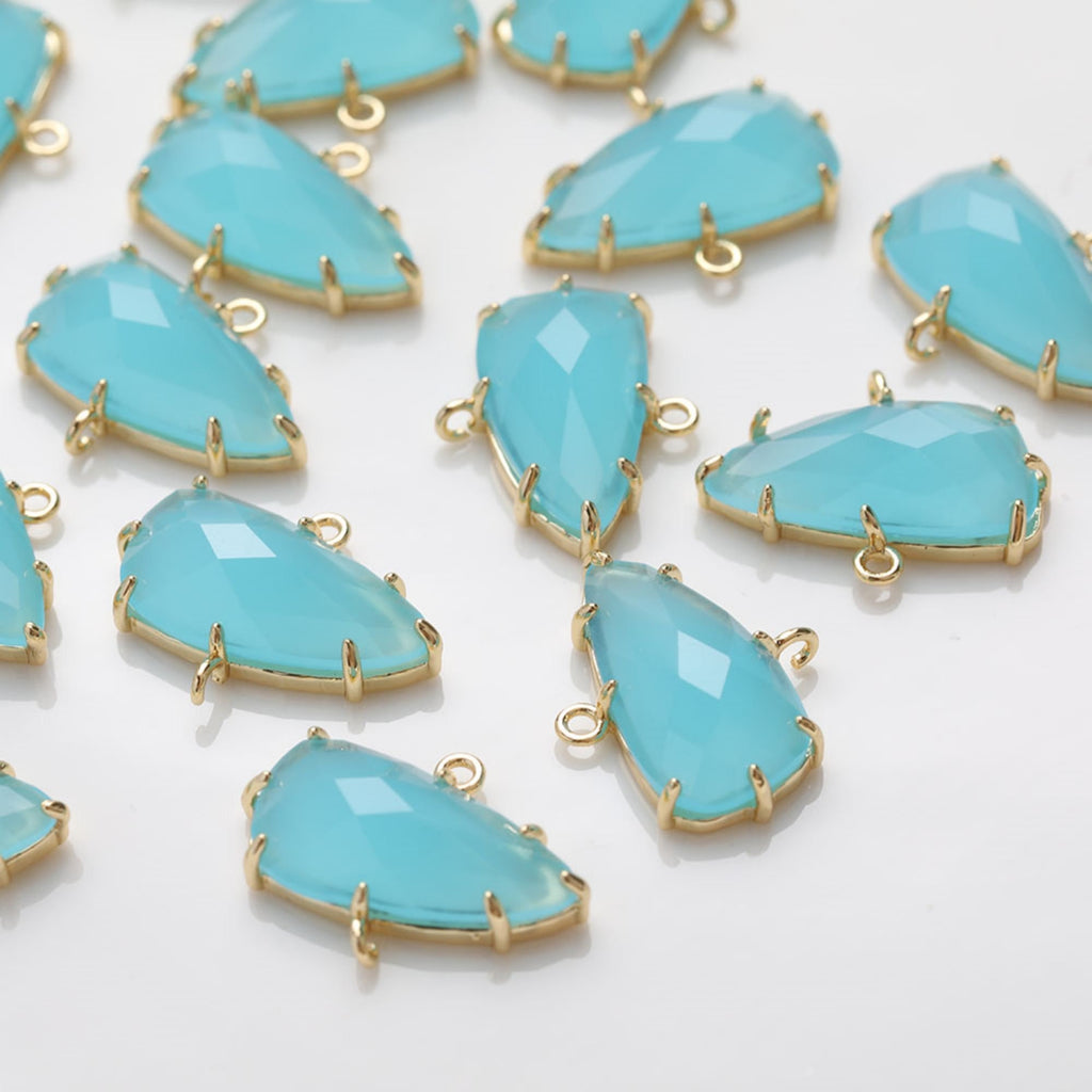 Irregular Cloud Connector, Rhinestone Pendant, Bracelet Necklace Making, Gold Plated Jewelry Findings GZ411